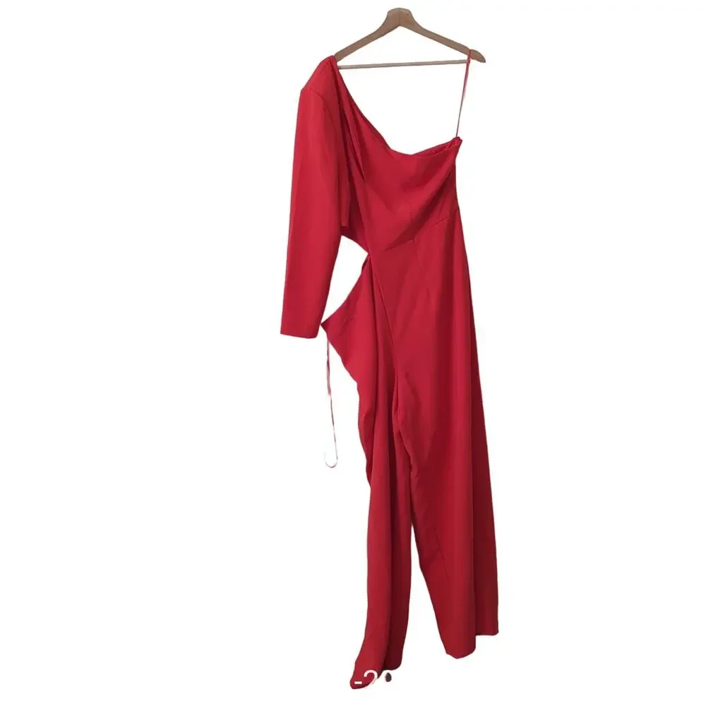 Sergio‎ Hudson x Target Women's One Shoulder Cut-Out Jumpsuit Red 1X EUC - Picture 2 of 7